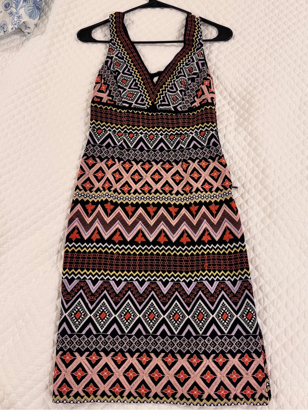 Anthropologie Akemi + Kin geo-embroidered column midi petite dress- 00P - Picture 6 of 9